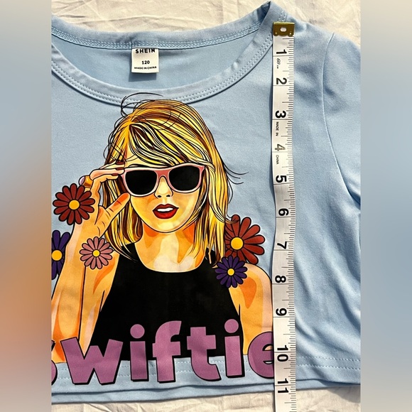 Swiftie Blue Kids Crop Top - Picture 4 of 6